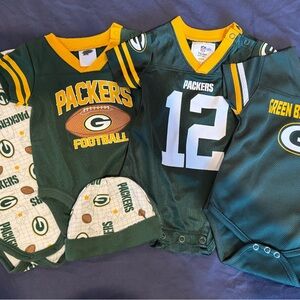 Green Bay Packers Baby Onesie Set